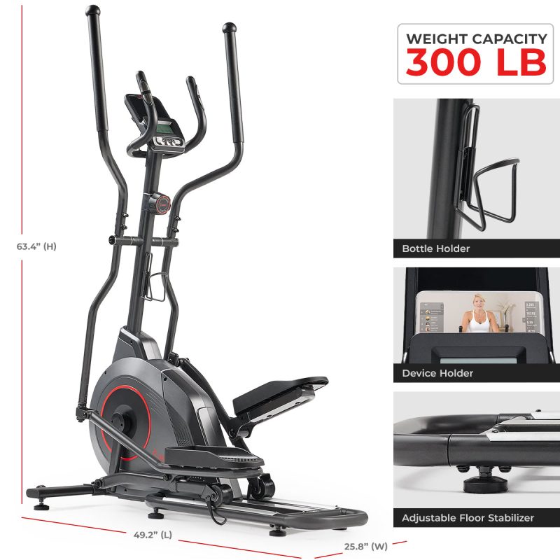 6 sunny health fitness ellipticals pro smart magnetic elliptical trainer 16inches stride sf e323038 06