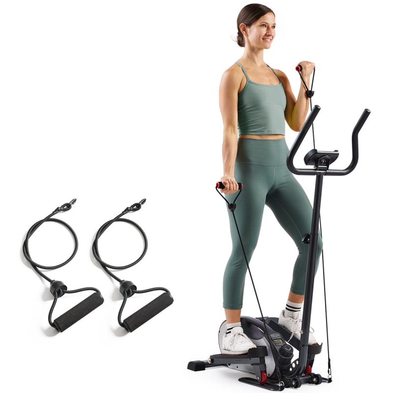 Sunny health fitness Elliptical Compact Smart Magnetic Elliptical Trainer with Handlebar and Resistance Bands SF E323057 01 D