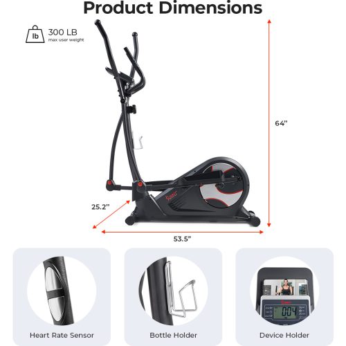 Sunny health fitness Elliptical Pro Smart Elliptical Trainer With 15 Levels of Magnetic Resistance SF E323050 06