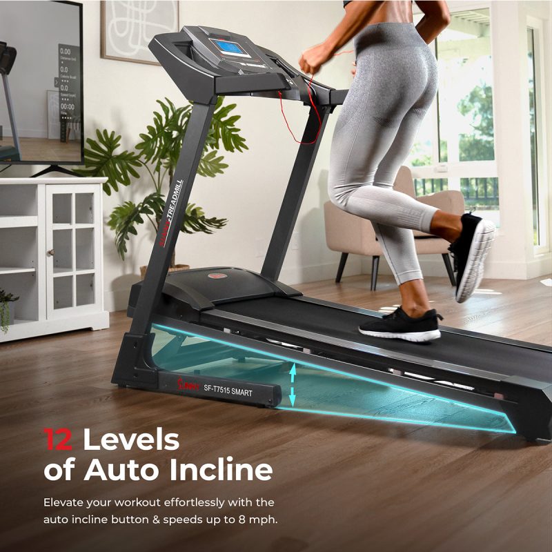 Sunny health fitness treadmills auto incline treadmill SF T7515SMART 02