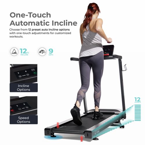 sunny health fitness Treadmill INTERACTIVE SLIM AUTO INCLINE SF T722022 2