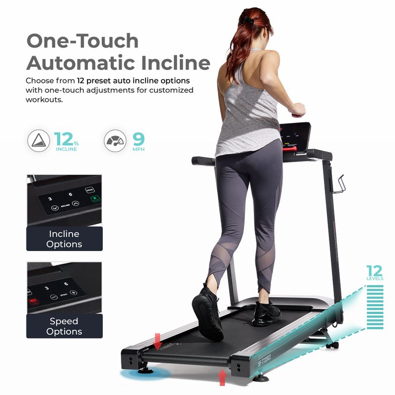 sunny health fitness Treadmill INTERACTIVE SLIM AUTO INCLINE SF T722022 2