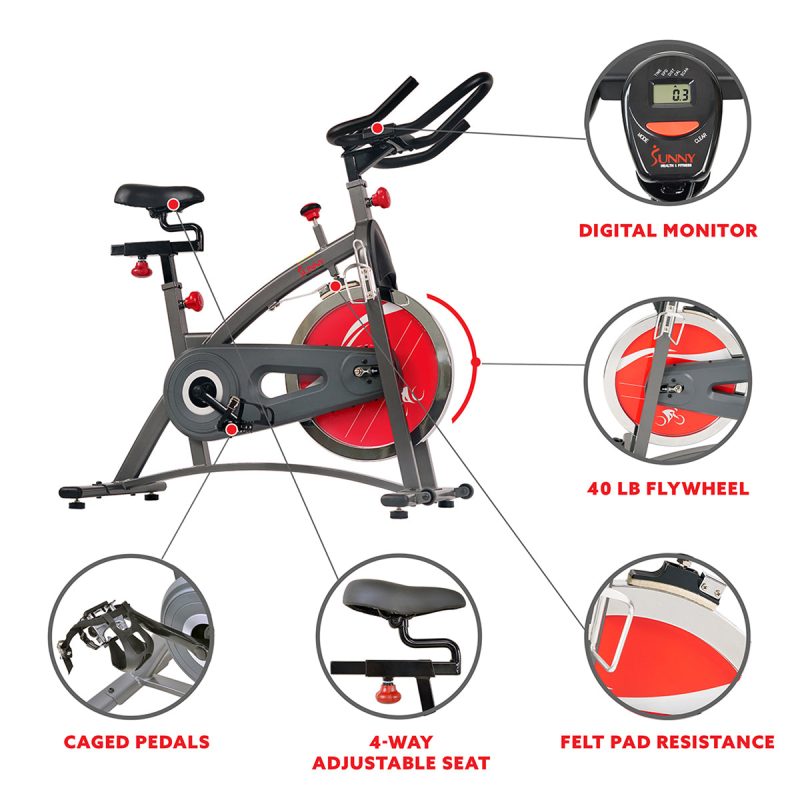 sunny health fitness bikes chain drive indoor cycling bike SF B1423C 03