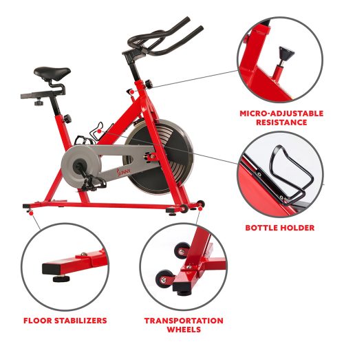 sunny health fitness bikes chain drive indoor cycling trainer SF B1001 04