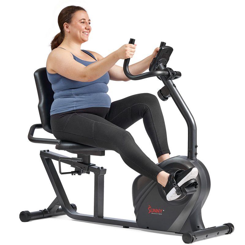 sunny health fitness bikes magnetic resistance recumbent bike easy adjustable seat sf rb4616smart 1