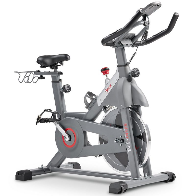 sunny health fitness bikes smart magnetic resistance exercise bike with dumbbell holder sf b123033 1