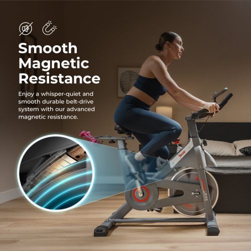 sunny health fitness bikes smart magnetic resistance exercise bike with dumbbell holder sf b123033 2