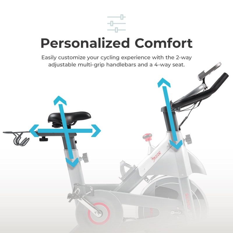 sunny health fitness bikes smart magnetic resistance exercise bike with dumbbell holder sf b123033 5