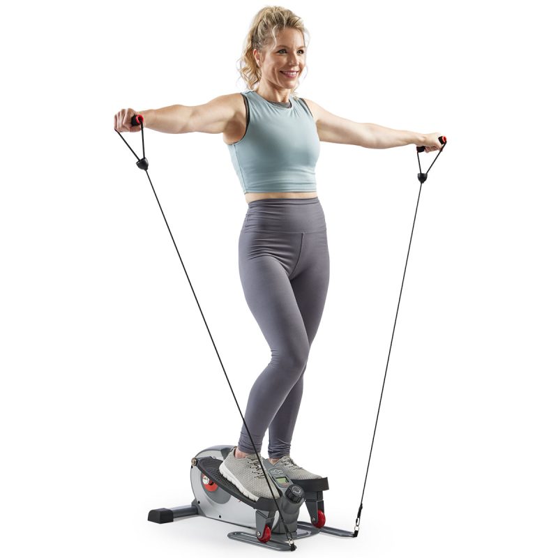 sunny health fitness ellipticals smart portable sit and stand magnetic elliptical resistance bands 1