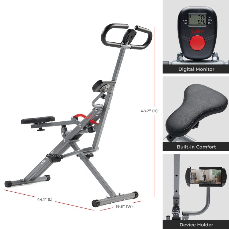 sunny health fitness row n ride pro smart squat assist trainer sf a023053 06