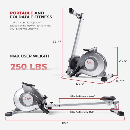 sunny health fitness rowers magnetic rowing machine SF RW5515 06