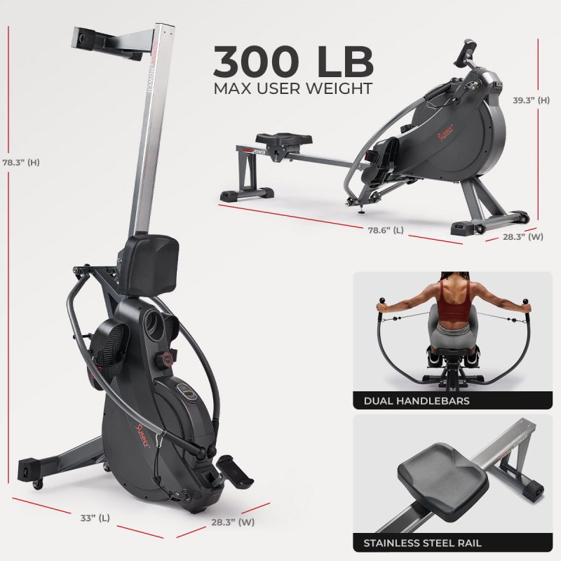 sunny health fitness rowers motionmax magnetic rowing machine sf rw522067 6