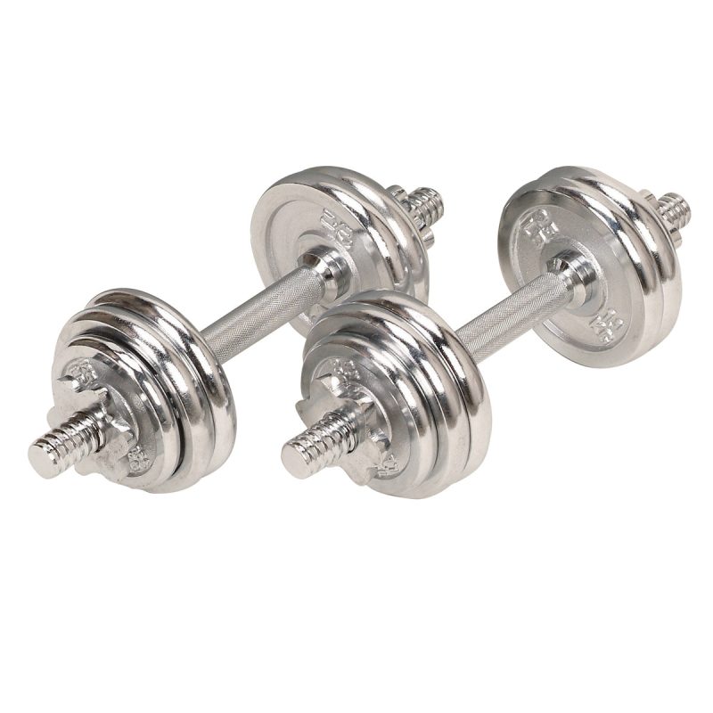 sunny health fitness strength 33 lbs dumbbell chrome set No.014 05