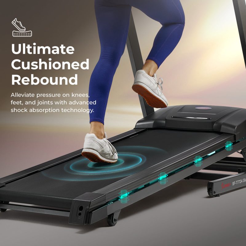 sunny health fitness treadmills energy flex motorized auto incline smart treadmill sf t7724smart 2