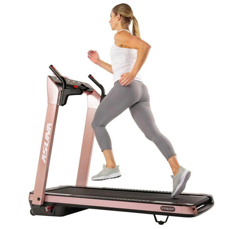 sunny health fitness treadmills spaceflex running treadmill auto incline foldable wide deck pink 7750P 02